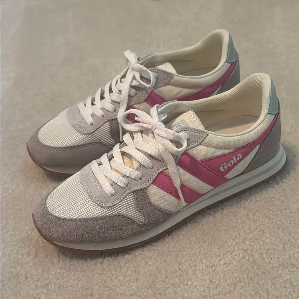 Gola Women's Daytona Cream and Pink Sneakers Size 9.5